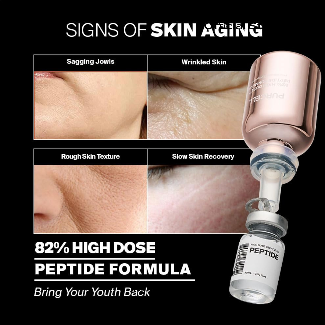 PURCELL 82% High Dose Peptide Essence Serum - Multicollagen, Peptide for Firmer and Youthful Skin, Light and Gentle Formula, Anti-Aging, (1.01 oz, 30ml) KPGBEAUTY