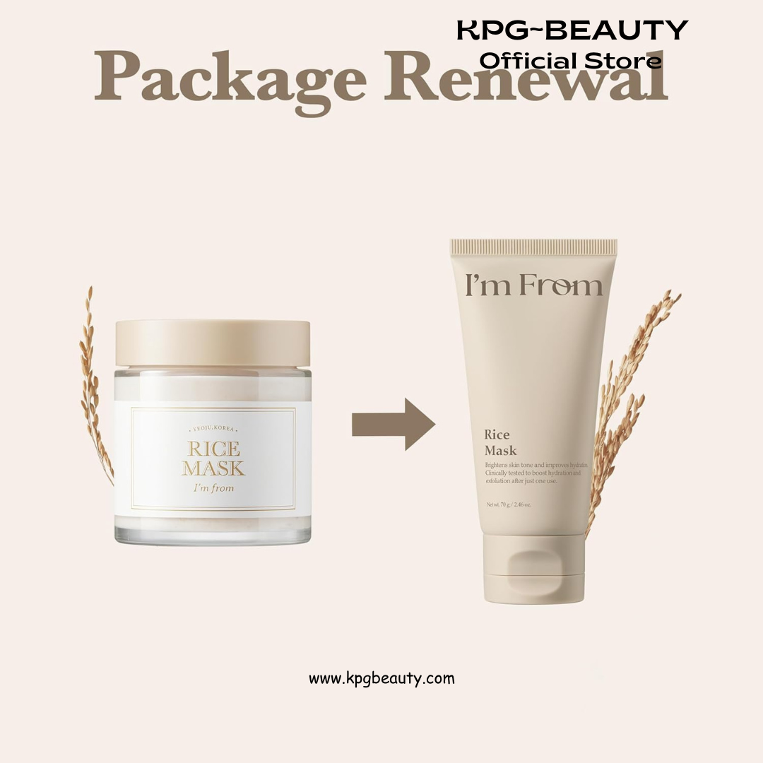 I'm From Rice Mask, Soft Exfoliating Wash-Off Rice Mask, Glass&Dewy, Hydration, Korean Skin Care  70gm IAM FROM