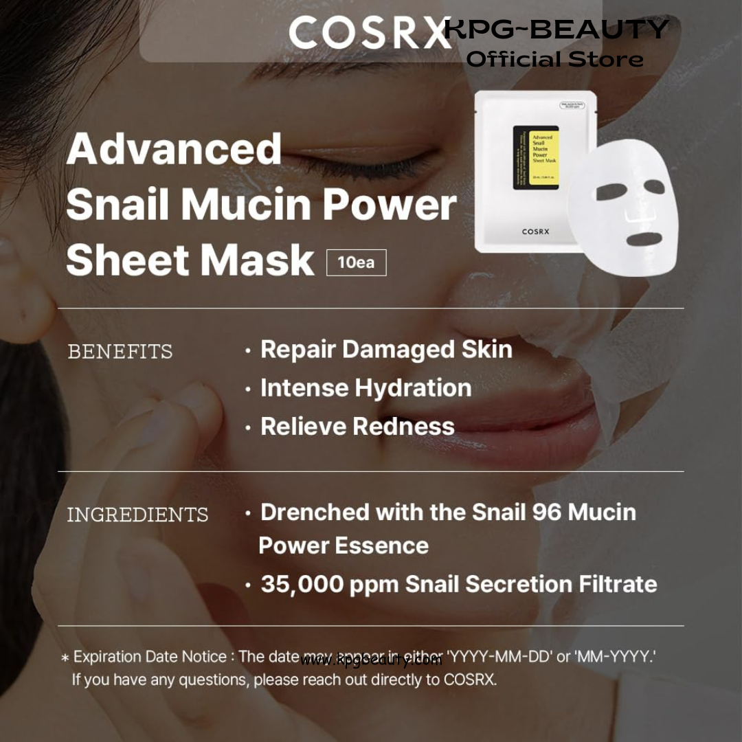 COSRX Snail Mucin Sheet Mask 10EA + Hydrogel Collagen Mask 3EA- Self Care, Stocking Stuffers, Travel Essentials, Gifts for Women, Face Masks for Dry Skin, Korean Skin Care COSRX