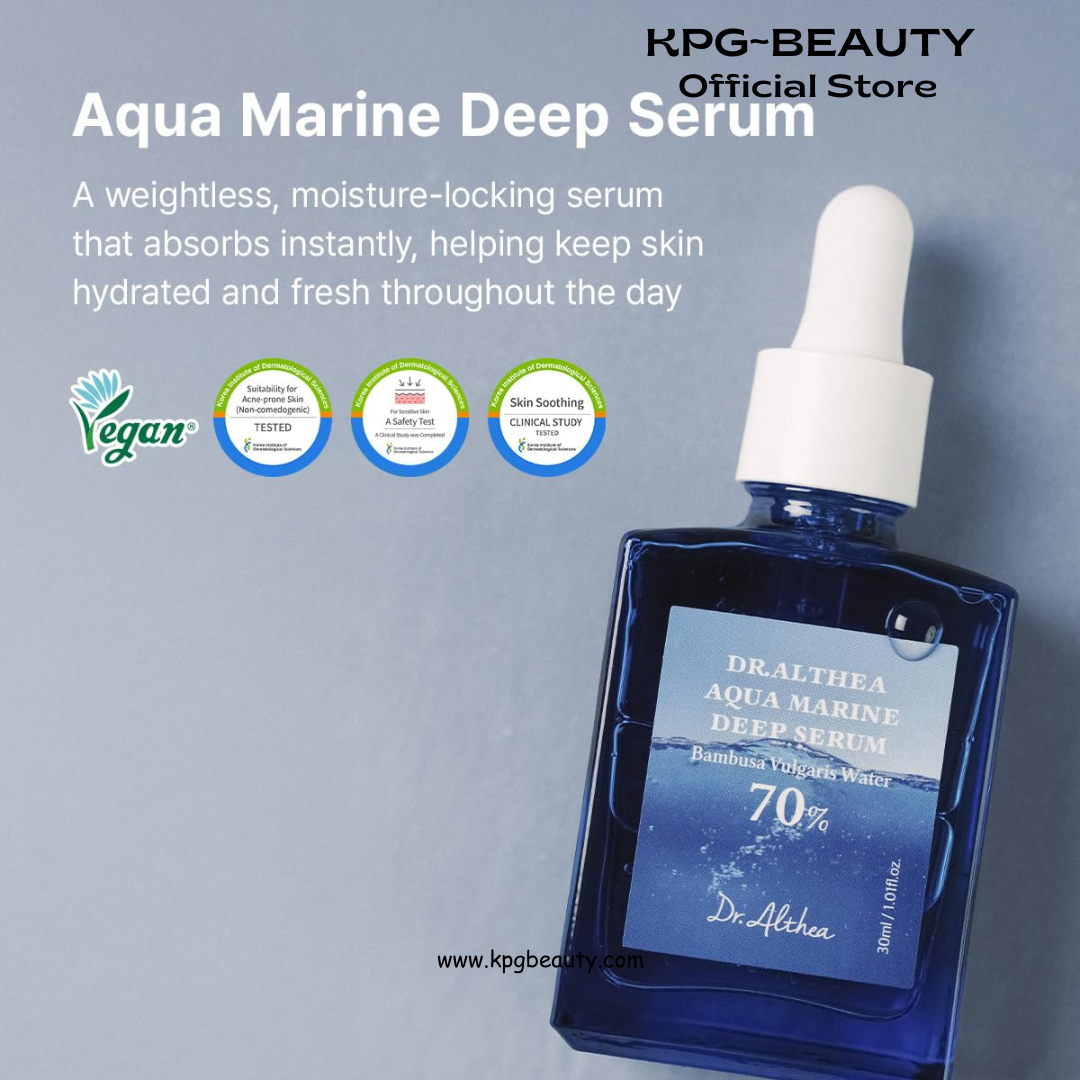 Dr.Althea Aqua Marine Deep Serum | Instant Hydration & Soothing Facial Serum for All Skin Types | Korean Vegan Skincare 30ml Dr Althea