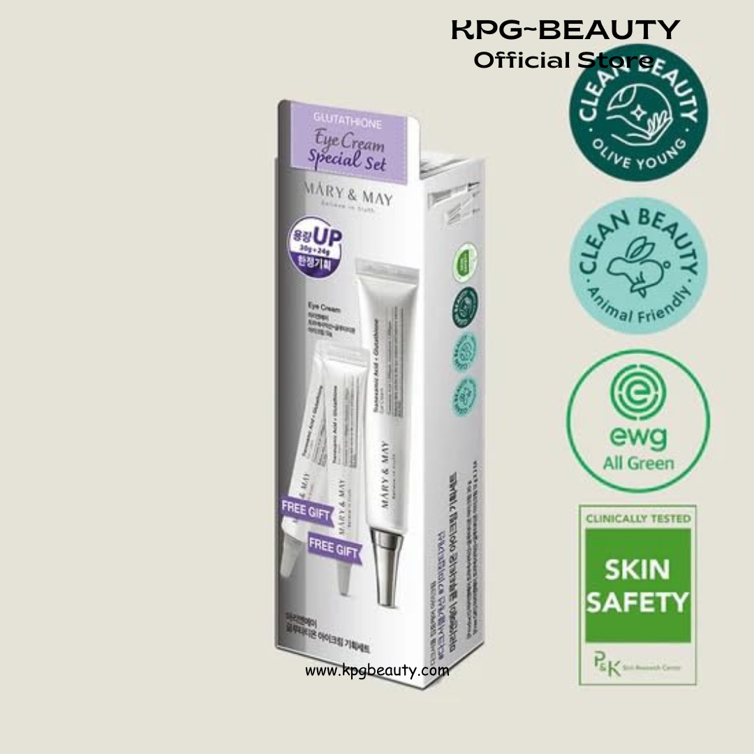 Mary & May Eye Cream Set 3-in-1 Anti-Dark Circle, Anti-Wrinkle, Brightening Under Eye Treatment for Puffy Eyes & Fine Lines with Glutathione Mary & May