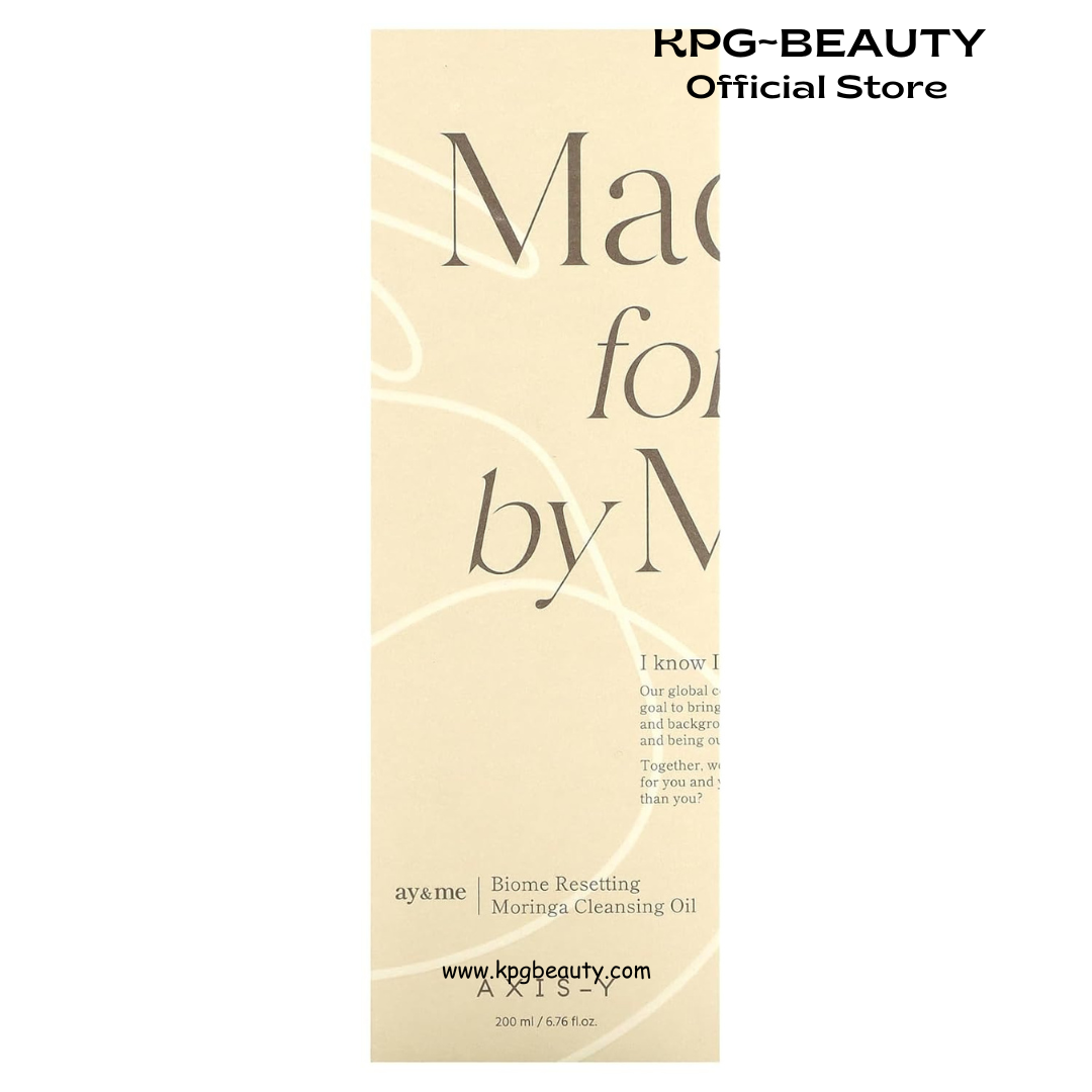 AXIS-Y Biome Resetting Moringa Cleansing Oil - Skin Nourishing & Deep Hydrating Gentle Face Cleanser - Korean Skincare for All Skin Types (6.76 fl. oz.) AXIS-Y