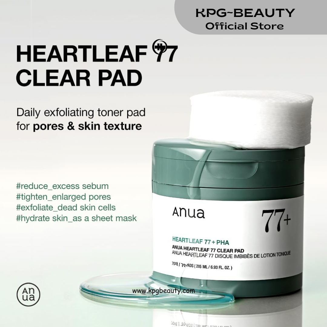 ANUA Heartleaf 77 Toner Pad, Mild Exfoliating Facial Pads for Glass Skin, Hydrating Pore Care for Sensitive Skin, Heartleaf Extract, PHA, Centella, Non comedogenic, Korean Skin Care, 70 Pads KPG BEAUTY