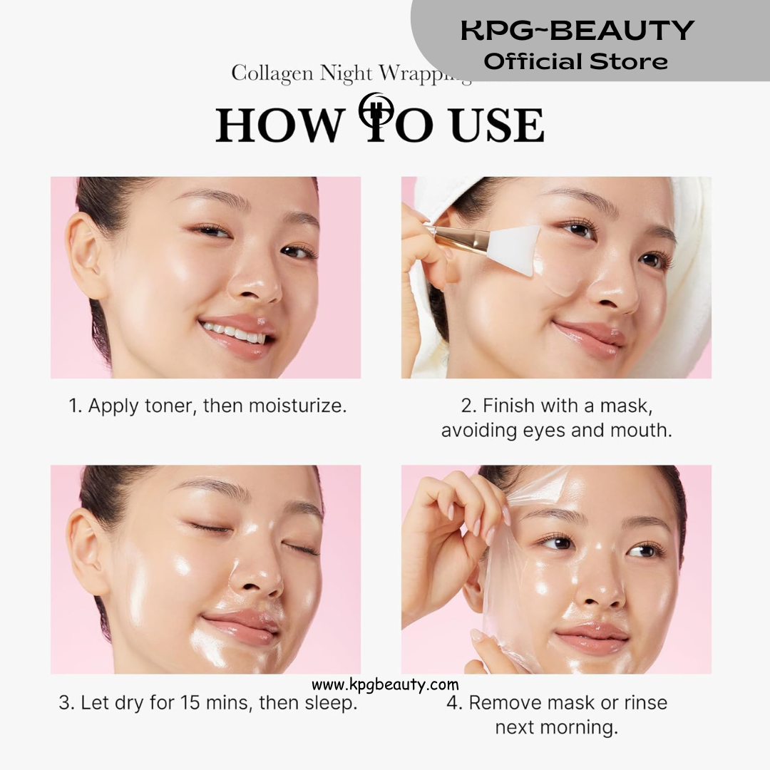 Medicube All Day Glass Glow Skin Duo: Collagen Overnight Wrapping Peel Off Facial Mask Pack and Salmon DNA PDRN pink collagen jelly gel mask 1 EA EACH KPG BEAUTY