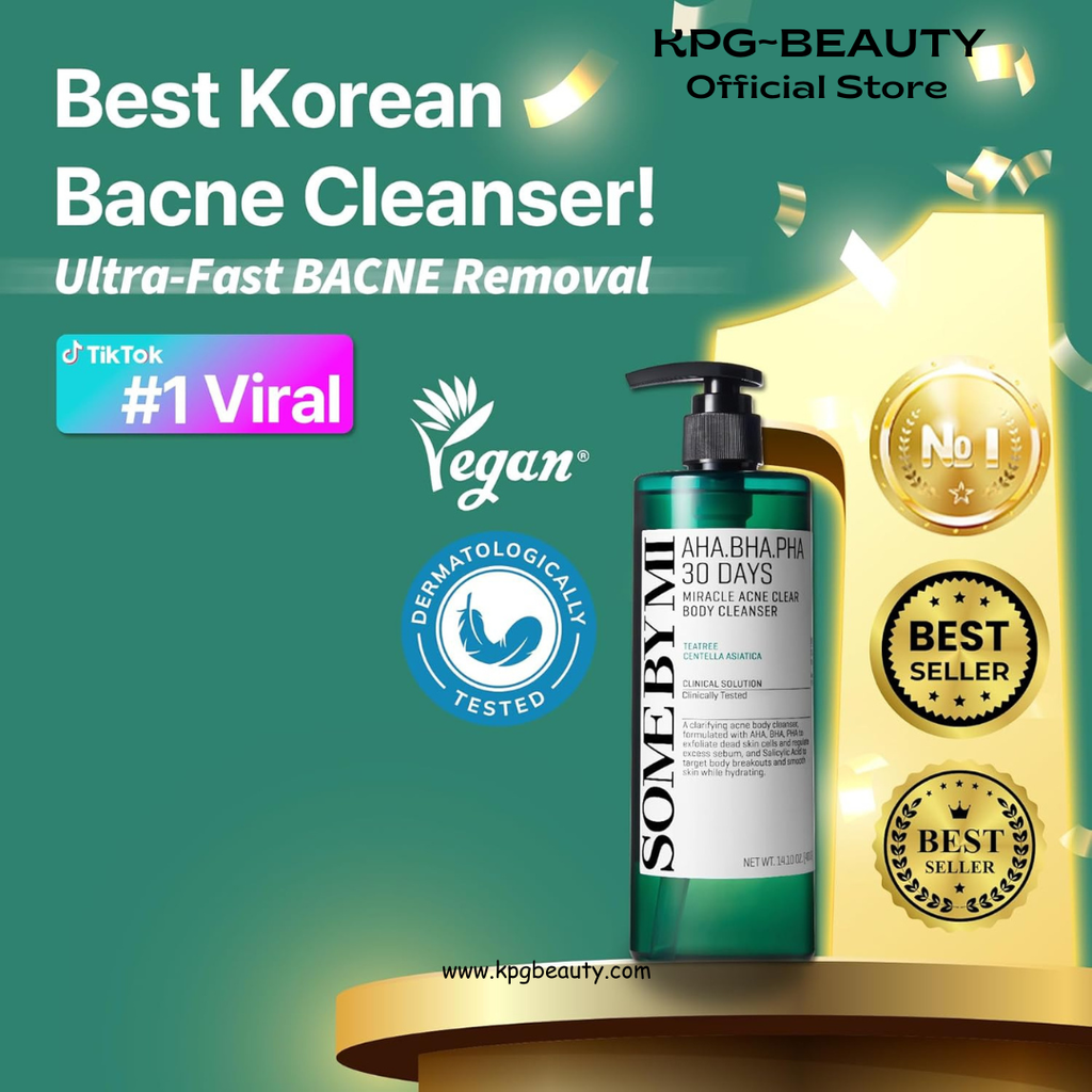 SOME BY MI AHA BHA PHA 30 Days Miracle Acne Clear Body Cleanser 13.5oz – Salicylic Acid & Tea Tree Acne Body Wash – Deep Cleansing, Sulfate & Paraben Free Korean Skin care Some By MI