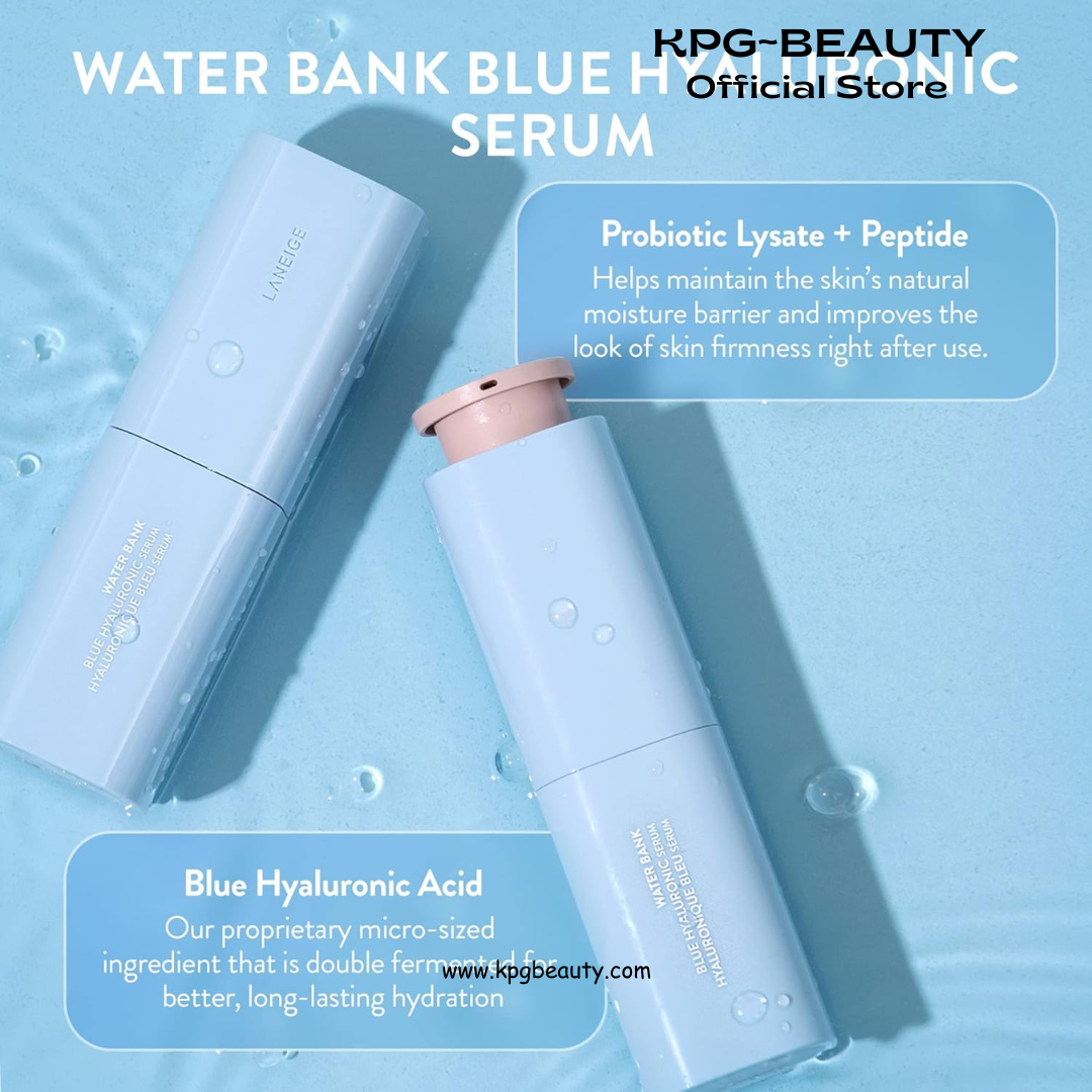 LANEIGE Water Bank Blue Hyaluronic Serum 50ML: Hydrating Face Serum with Peptide & Green Tea Enzyme to Improve Skin Firmness & Radiance LANEIGE
