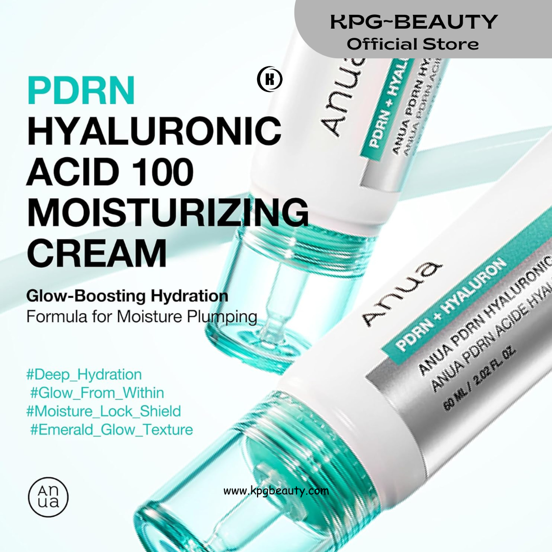ANUA PDRN Hyaluronic Acid 100 Moisturizing Cream, Lightweight Hydrating Moisturizer with Salmon PDRN, Hyaluronic acid, Collagen for Glass Skin, Korean Skin Care 60ml