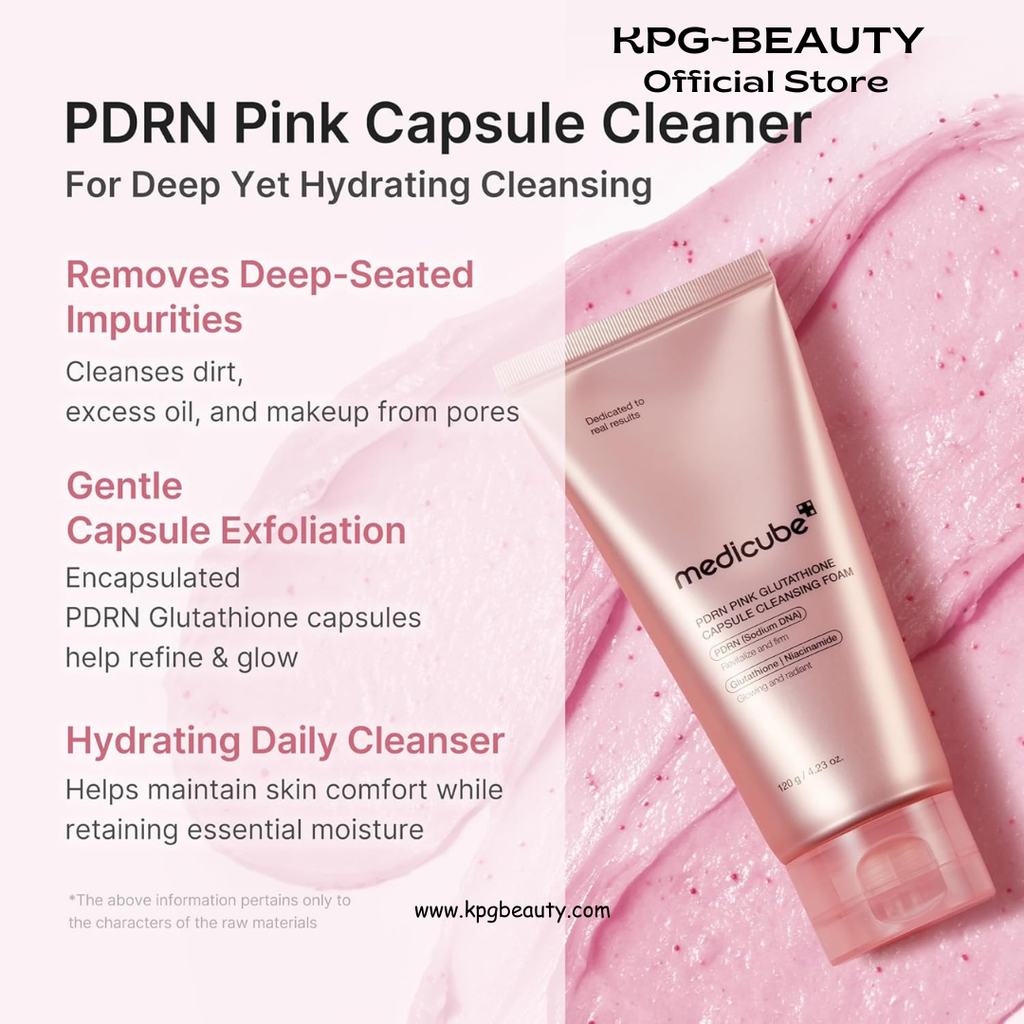 medicube PDRN Double Cleanse Duo: Pink Glutathione Capsule Foam and Jelly to Foam Cleanser | Deep Pore Cleansing, Hydrating Low pH Face Wash | Korean Skincare Set Medicube