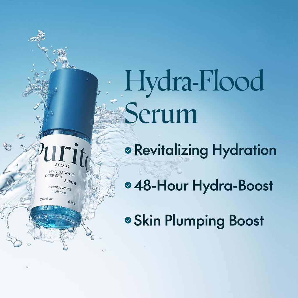 PURITO Deep Sea Serum | Deep Sea Water 66% + Marine Complex + Snow Mushirooms | Facial Serum | for Hydration, Skin Plumping | Lightweight & Non-Greasy Texture | Korean skincare, 60mL Purito Seoul