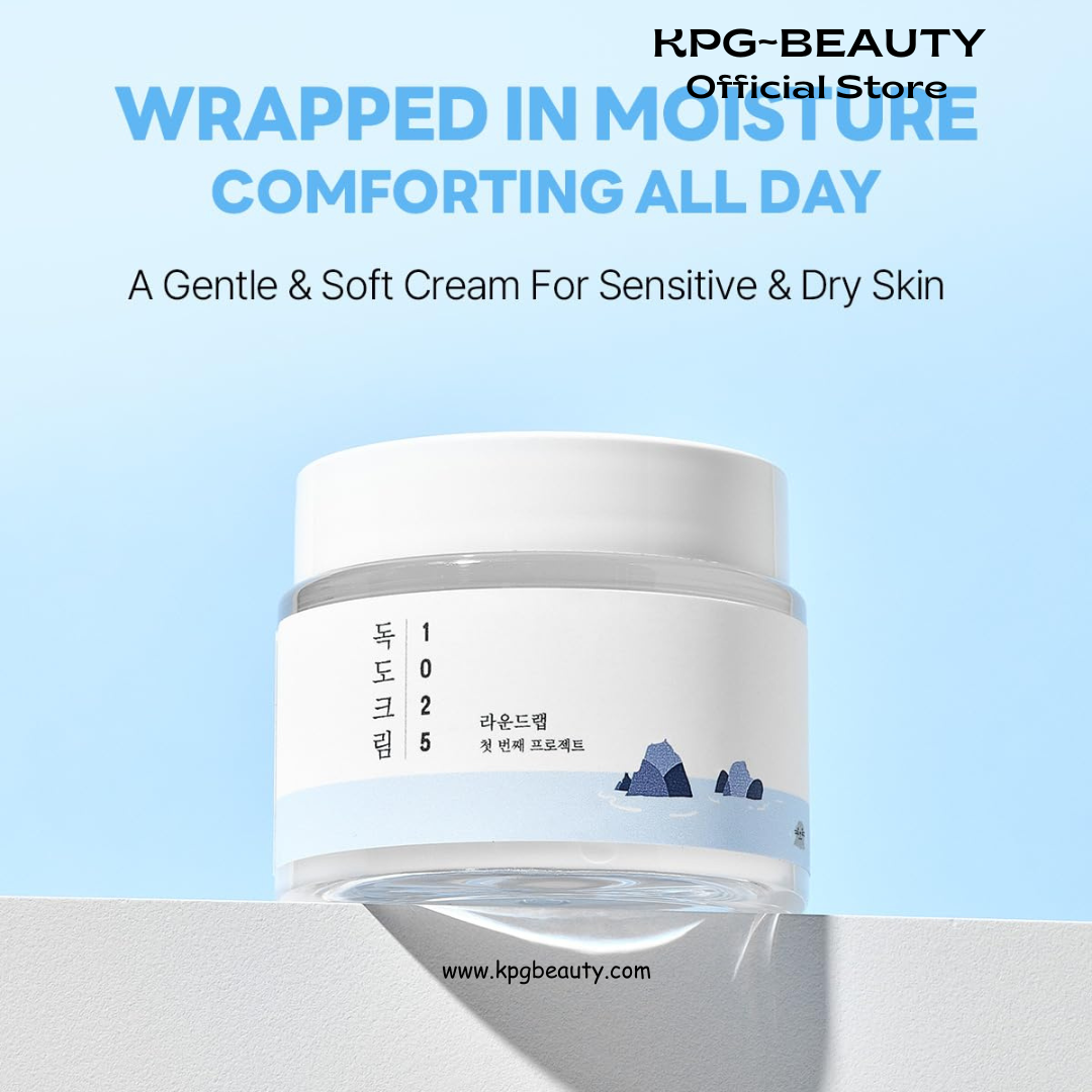 ROUND LAB 1025 Dokdo Cream 2.71 Fl Oz, 48-Hour Deep Hydrating Face Moisturizer for Acne-Prone, Redness and Sensitive Skin with Ceramide, Skin Barrier Repair Face Cream, No Fragrance, Korean Skin Care Round Lab