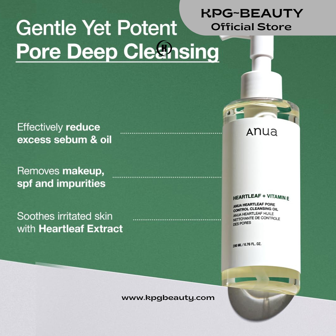 Anua Double Cleanser Duo for Facial Cleansing : Heartleaf Pore Control Cleansing Oil & Heartleaf Quercetinol Pore Deep Cleansing Foam for Double Cleansing, Korean Skincare