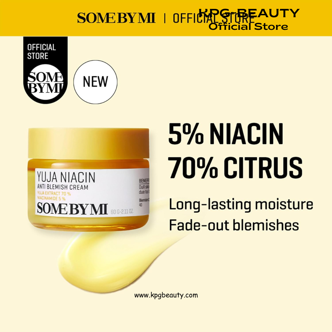 SOME BY MI Yuja Niacin Anti Blemish Cream – 2.02oz, 60ml – Korean 5% Niacinamide Face Moisturizer to Brighten Dull-Looking Skin – Dark Spot Remover with Alpha-Bisabolol for Face – Korean Skin Care KSecret