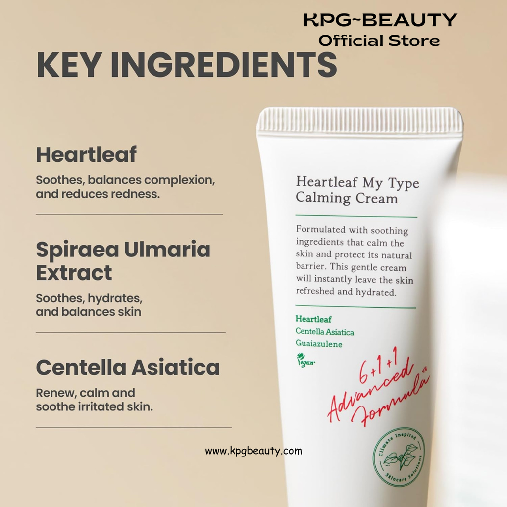 AXIS-Y Heartleaf My Type Calming Cream - Soothing, Redness Relief & Long Lasting Moisture Dewy Skin Daily Face Lotion - Vegan Korean Skin Care Moisturizer Face Cream (2.02 fl. oz.) AXIS-Y