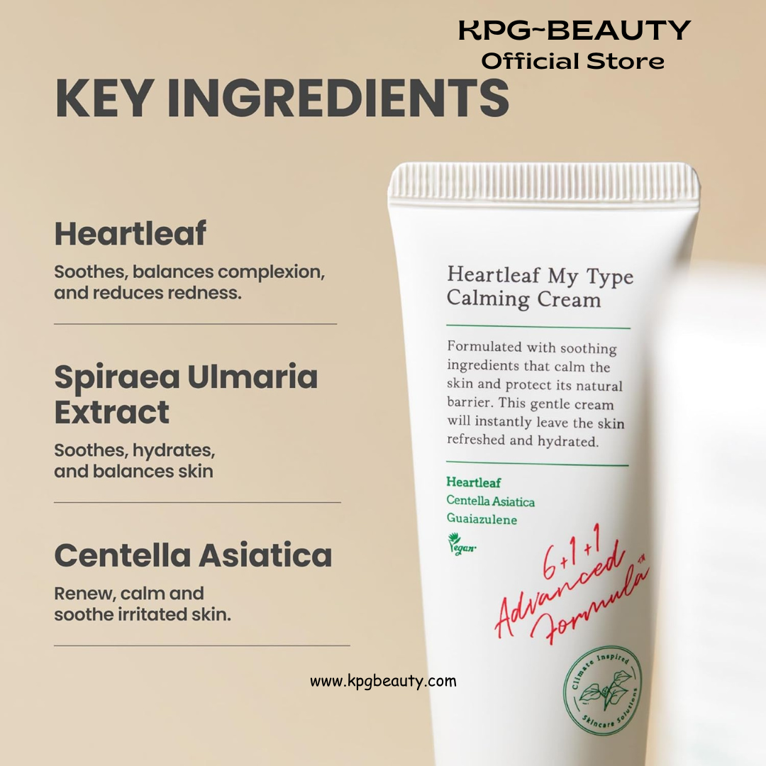 AXIS-Y Heartleaf My Type Calming Cream - Soothing, Redness Relief & Long Lasting Moisture Dewy Skin Daily Face Lotion - Vegan Korean Skin Care Moisturizer Face Cream (2.02 fl. oz.) AXIS-Y