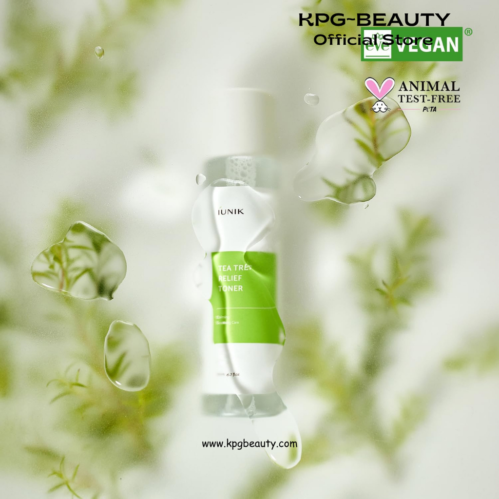 IUNIK Tea Tree Relief Toner – Tea Tree & Centella Asiatica Soothing Vegan Toner for Acne-Prone & Irritated Skin, Korean Skincare, 200ml IUNIK