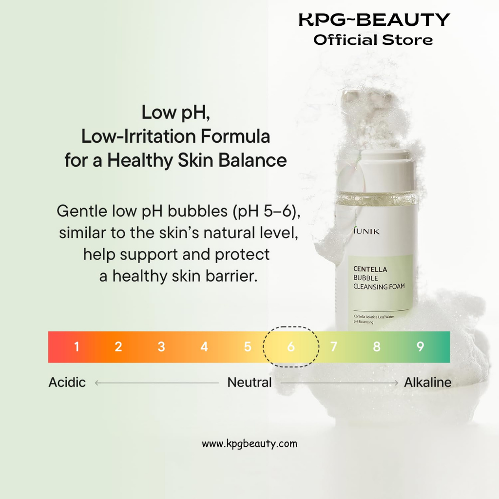 IUNIK Centella Bubble Foaming Vegan Facial Cleanser - 69% Centella Asiatica Extract, Soothing, Moisturizing, Exfoliating, Removes Pore Blackheads, Whiteheads IUNIK