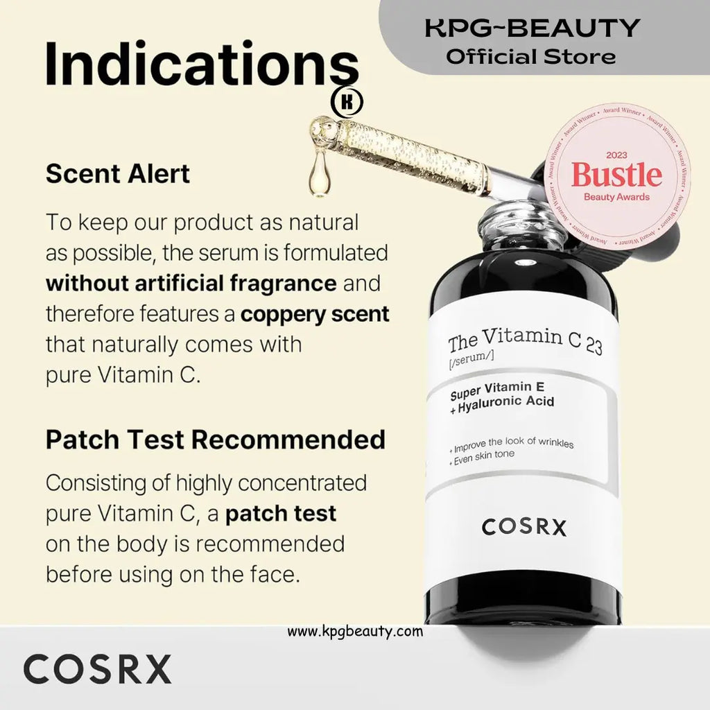 COSRX Pure Vitamin C 23% Serum with Vitamin E & Hyaluronic Acid, Hydrating Facial Serum for Fine Lines, Uneven Skin Tone & Dull Skin, 0.7oz/20g, Korean Skin Care KPG BEAUTY COSRX
