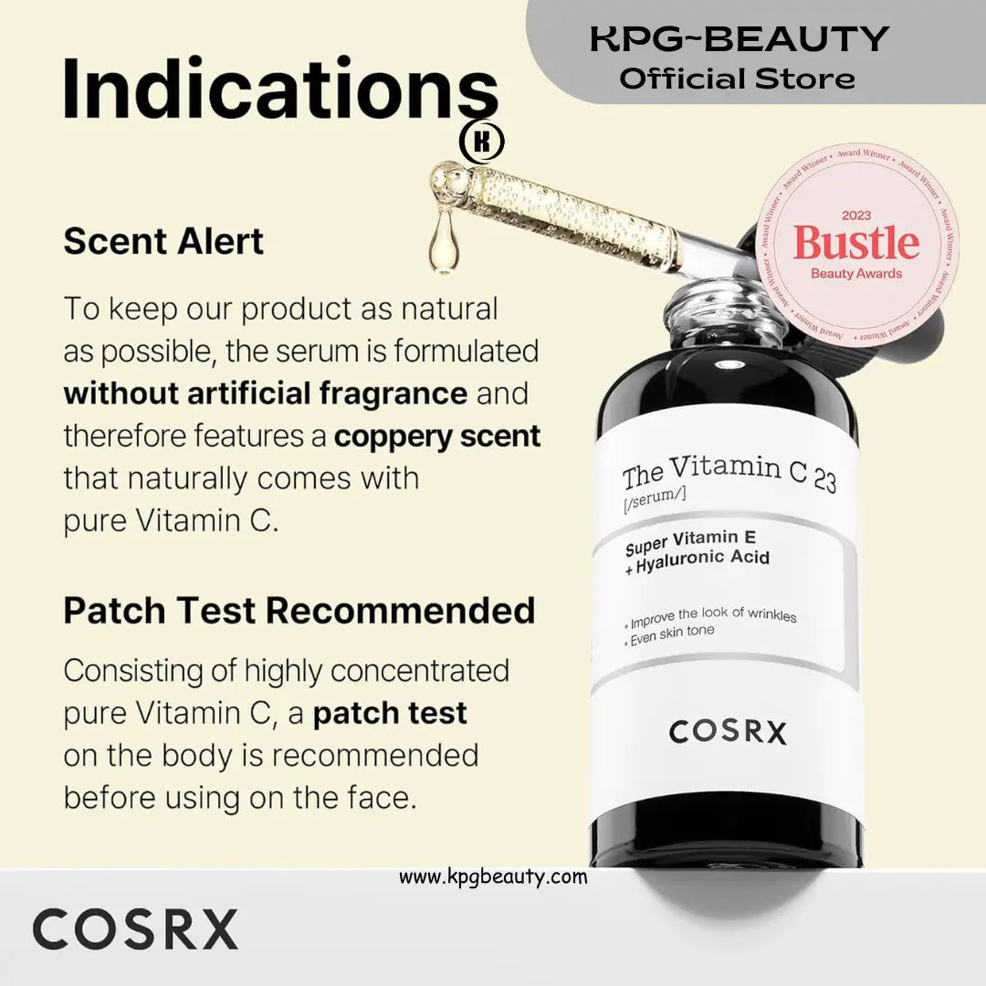 COSRX Pure Vitamin C 23% Serum with Vitamin E & Hyaluronic Acid, Hydrating Facial Serum for Fine Lines, Uneven Skin Tone & Dull Skin, 0.7oz/20g, Korean Skin Care KPG BEAUTY COSRX