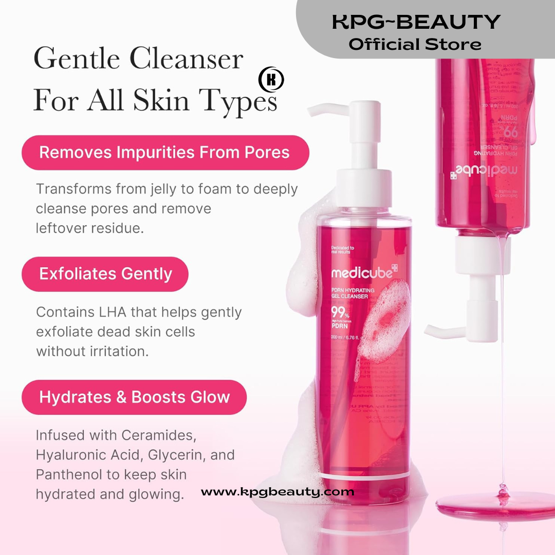 medicube PDRN Jelly to Foam Cleanser | Low pH Hydrating Daily Face Wash for All Skin Types | With PDRN, Collagen & LHA | Gentle Pore Care & Radiant, Balanced-Looking Skin | Korean Skincare | 200ml