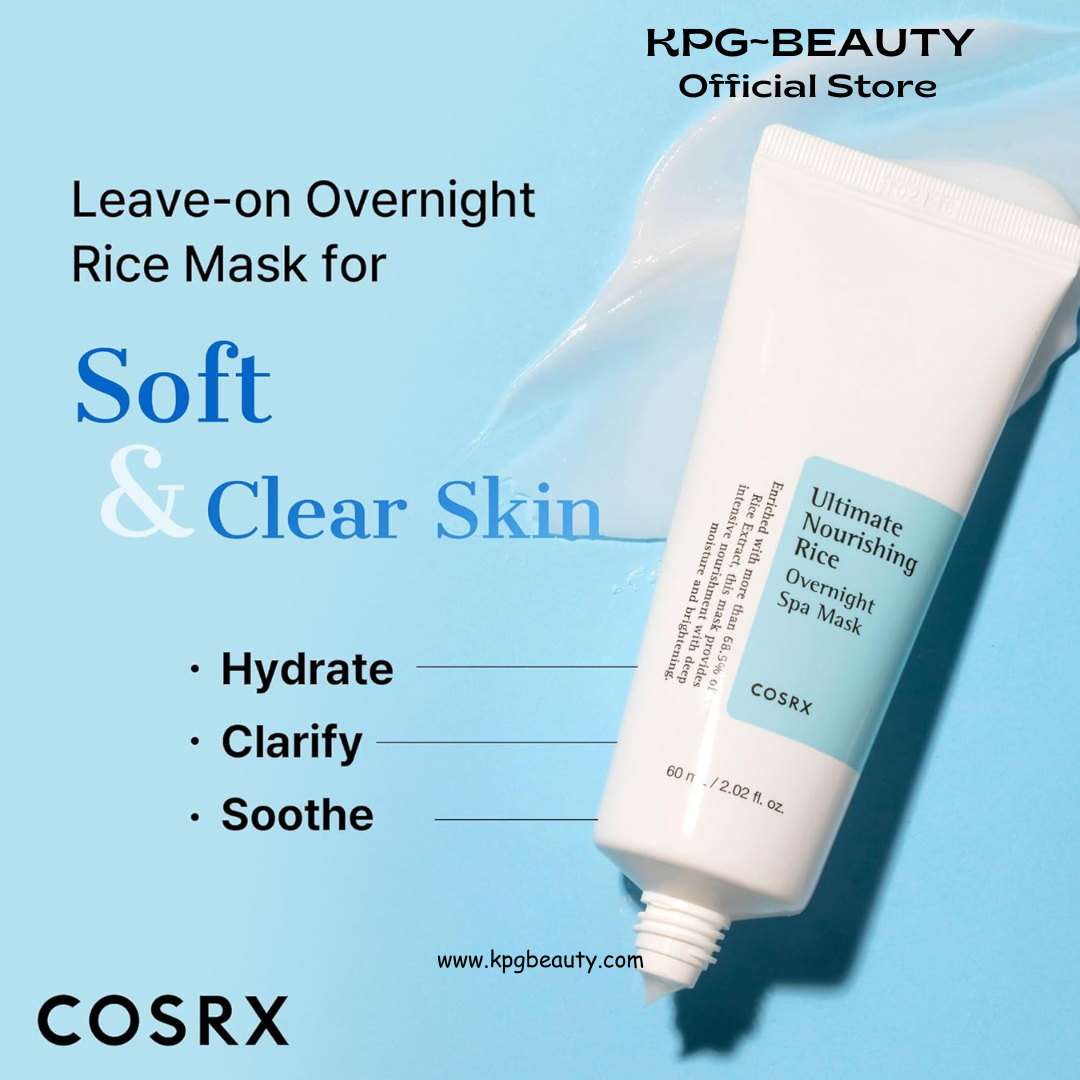 COSRX Ultimate Nourishing Rice Overnight Spa Mask, 60ml / 2.02 fl.oz | Rice Extract 68% and Niacinamide 2%, Korean Skin Care, Animal Testing Free COSRX