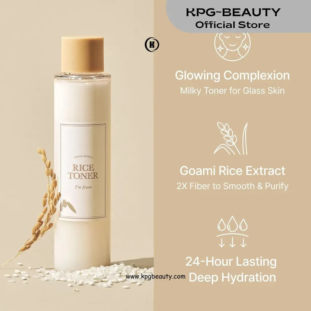 I'm from Rice Toner, Milky Toner for Glowing Skin, Korean Rice, Glow Essence with Niacinamide 150 ML KPG BEAUTY - KPGBEAUTY