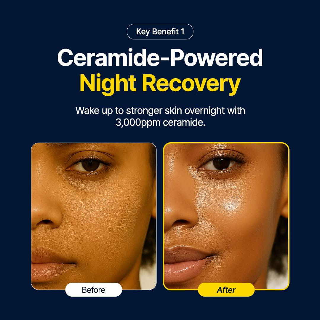 PURITO Luminous Ceramide Sleeping Pack | Overnight Recovery Cream with Five Ceramides for Dry & Sensitive Skin | Ceramide, Hydration Lock | Vegan & Cruelty-Free, Korean Skincare, 100mL Purito Seoul