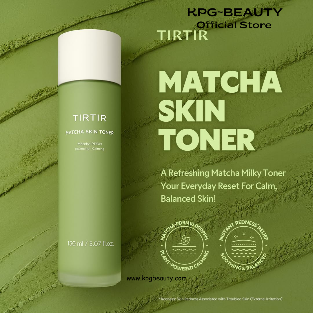 TIRTIR Matcha PDRN Skin Toner 5.07 Fl Oz | Hydrating Korean Daily Anti-Redness Skin Care Soothing Facial Toner for Sensitive Skin 150ML TIRTIR