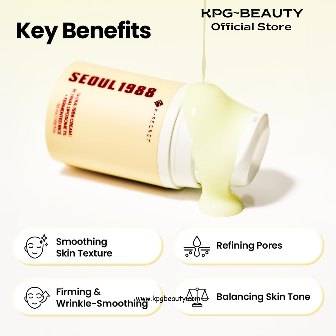 K-SECRET SEOUL 1988 Retinal Cream – Formulated with Advanced Retinal Liposome 1% and Fermented Rice Extract | Daily Fine Lines and Skin Texture Care | Korean Skincare, 50ml KSecret