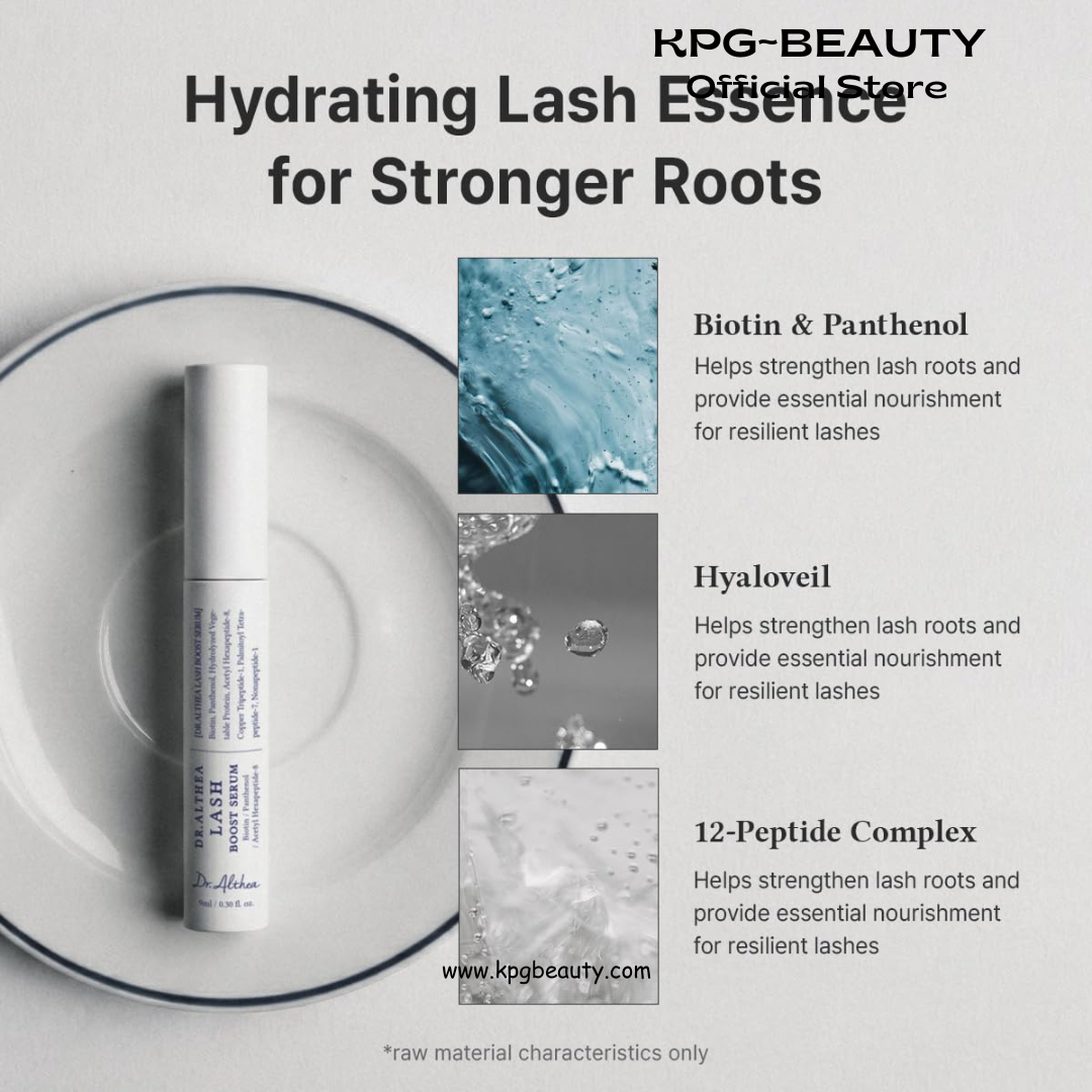 Dr.Althea Lash Boost Serum | Lash Essence for Stronger & Glossy-looking Lashes | Lash Primer with Biotin & Panthenol & 12-Peptide Complex | Vegan Korean Skincare, 9ml Dr Althea