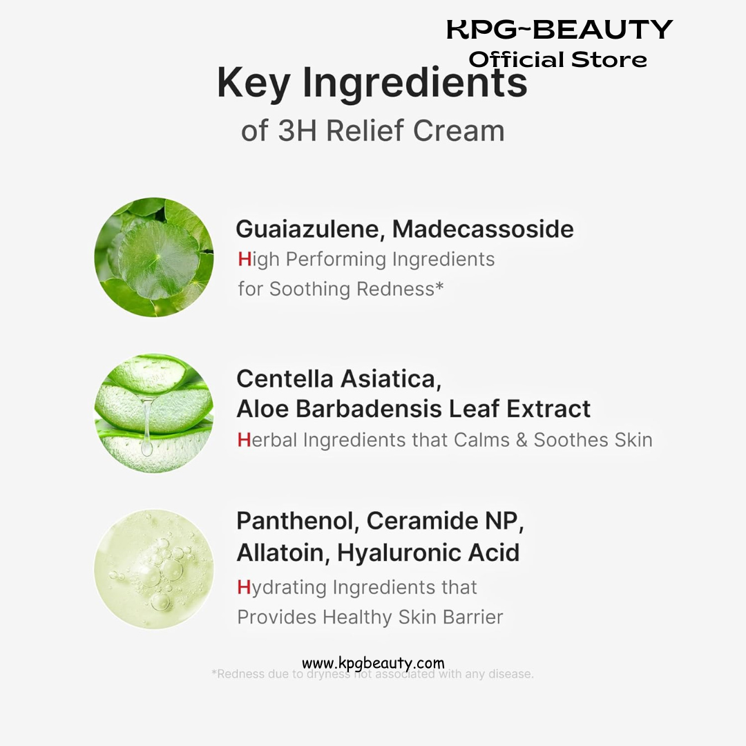 medicube 3H Daily Relief Cream | Daily Soothing Moisturizer for All Skin Types | Lightweight Comforting Cream Ideal For Use After Spot Care | Guaiazulene, Centella, Ceramide for Balance and Hydration Medicube