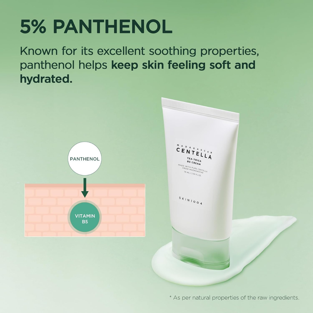 SKIN1004 Tea-Trica B5 Cream, Face Moisturizer with Centella Asiatica & Panthenol B5, Gel Moisturizer for Soothing & Hydrating, Cica Cream with Tea Tree & Centella, Korean Skin Care, 2.53 fl.oz / 75ml SKIN1004