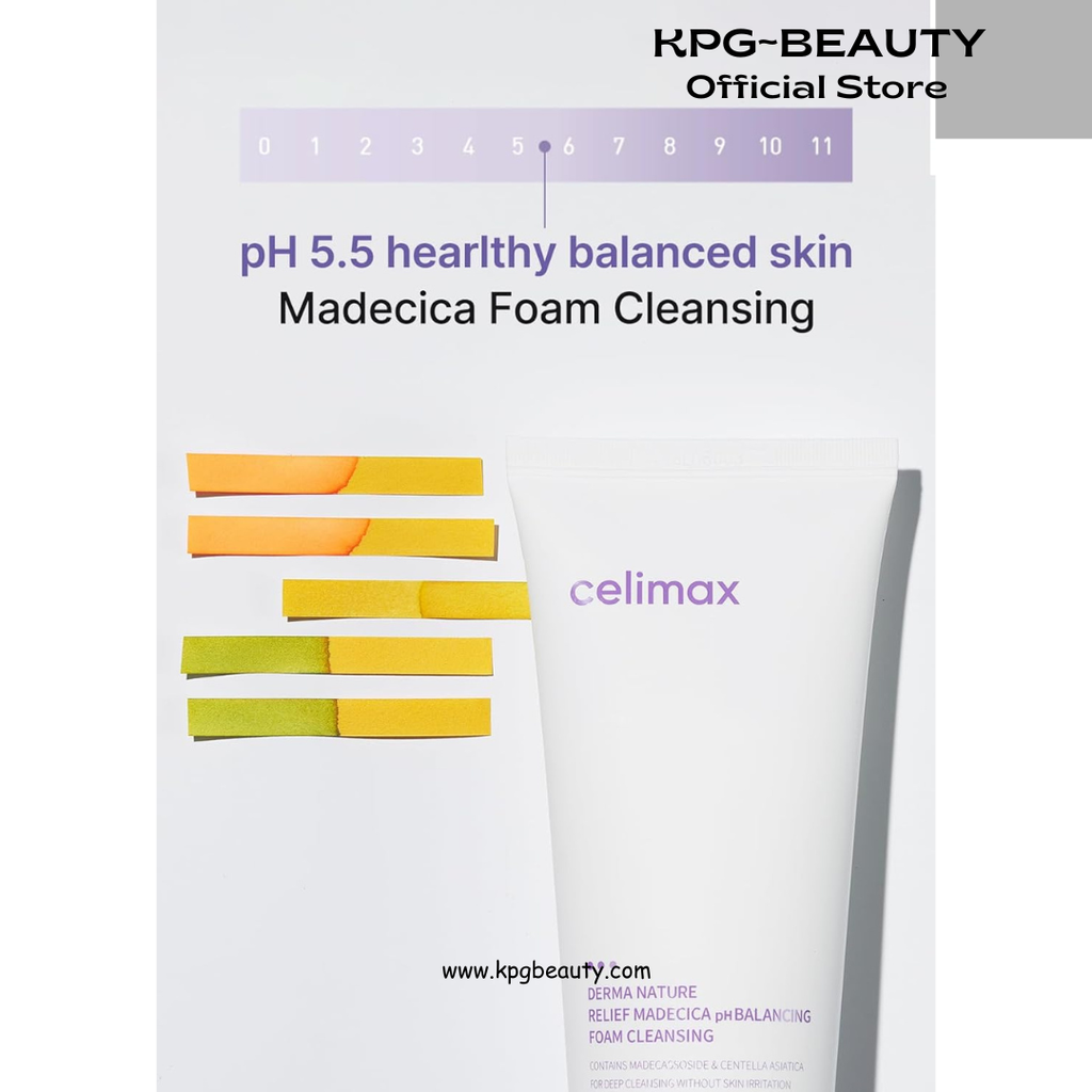 celimax Derma Nature Relief Madecica pH Balancing Foam Cleansing | Foaming Face Wash Cleanser, Hydrating, Soothing, Moisturizing, 150ml Celimax