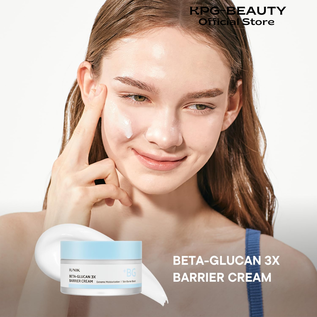 IUNIK Beta-Glucan 3X Barrier Cream – Beta-Glucan, Shea Butter & Panthenol Deep Hydration Cream Moisturizer for Barrier Strengthening, Korean Skincare for Dry & Sensitive Skin, 50ml IUNIK