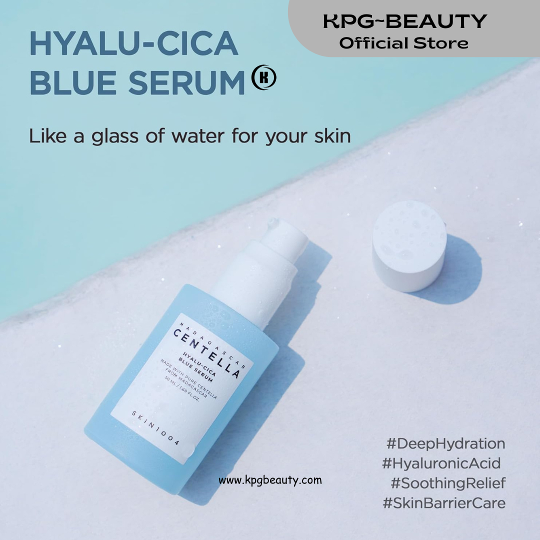 SKIN1004 Hyalu-CICA Blue Serum | 5 Layer Hyaluronic Acid Cica Niacinamide, Hydrating and Refreshing Multi-Care Solutions, 50ml KPG BEAUTY