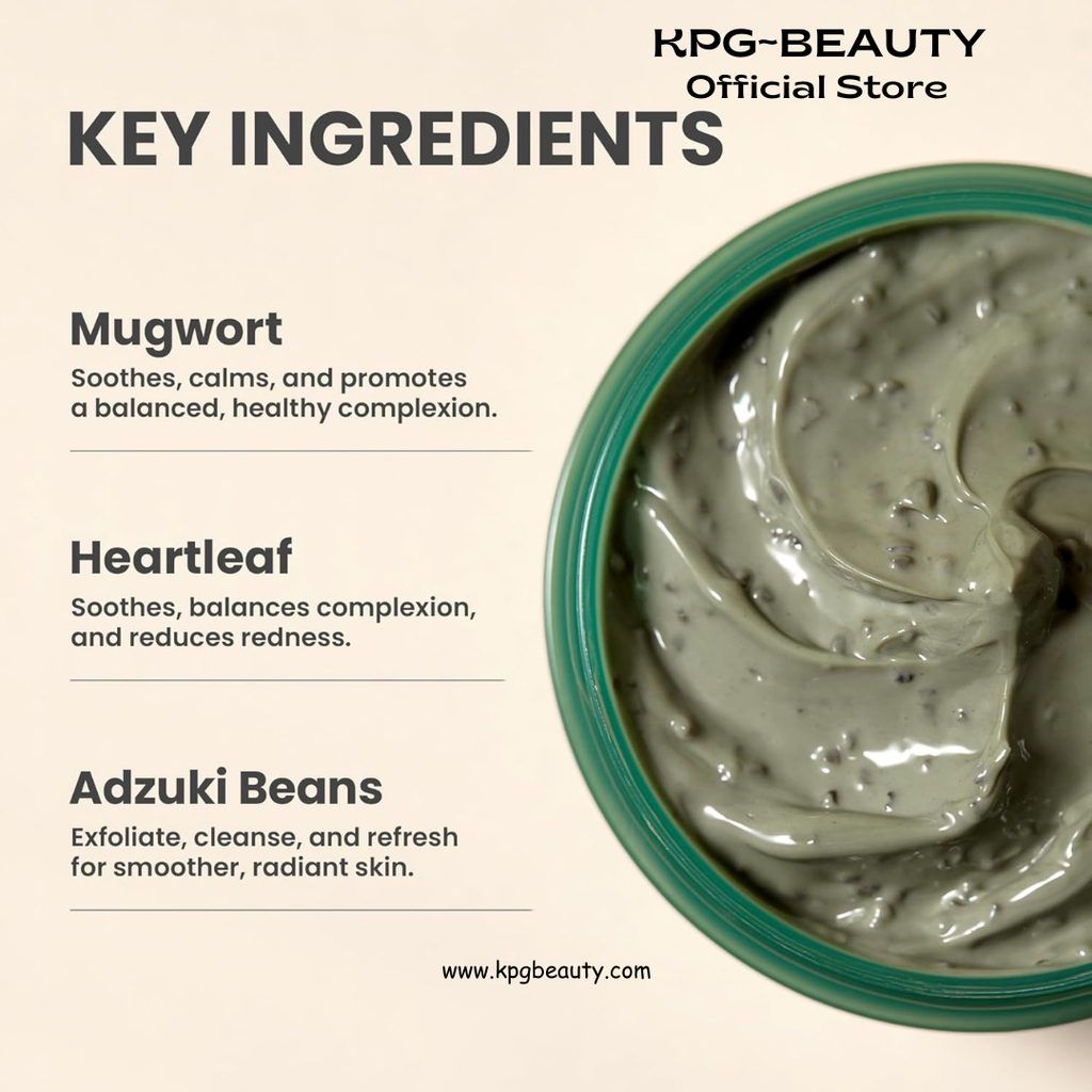 AXIS-Y Mugwort Pore Clarifying Wash Off Pack - Face Exfoliator Targets Clogged Pores, Whitehead & Blackhead Remover - Vegan Korean Skin Care Glass Skin Clay Mask (3.38 fl. oz.) AXIS-Y