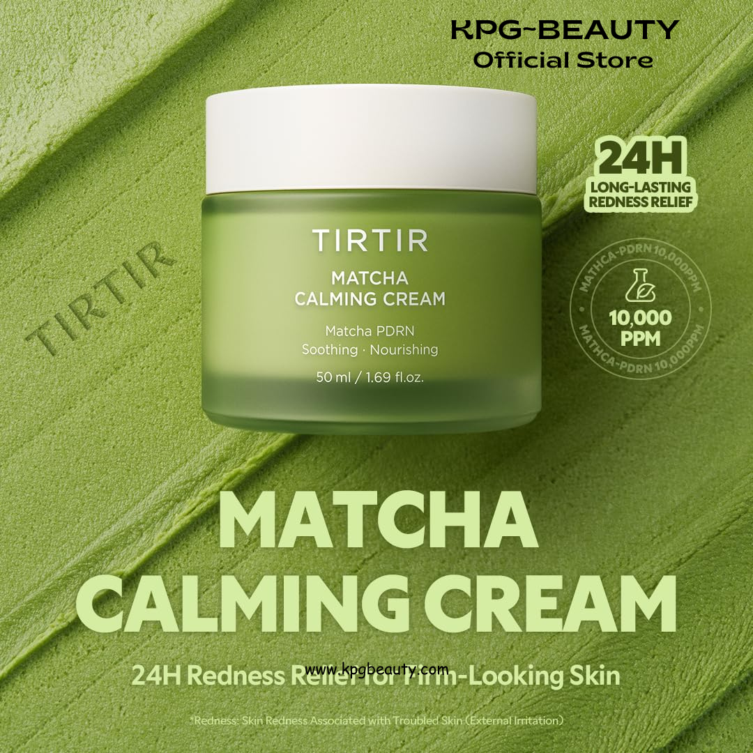 TIRTIR Matcha PDRN Calming Cream 1.69 Fl Oz | 24H Hydrating Korean Cruelty Free Moisturizer Daily Skin Care for Sensitive to All Skin 50ML TIRTIR