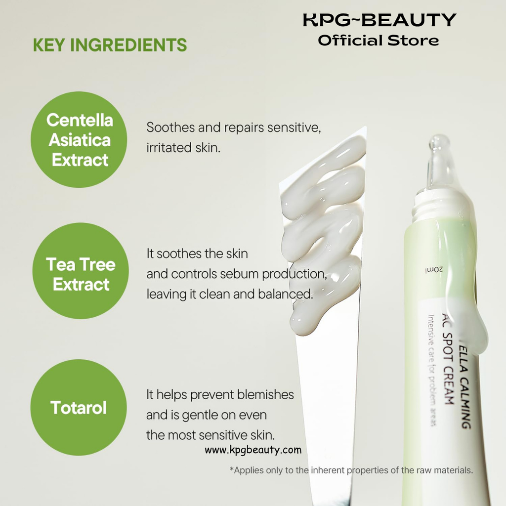 IUNIK Centella Calming AC Spot Cream – Centella Asiatica, Tea Tree & AHA BHA PHA Lightweight Blemish Care for Acne-Prone & Sensitive Skin, 20ml IUNIK
