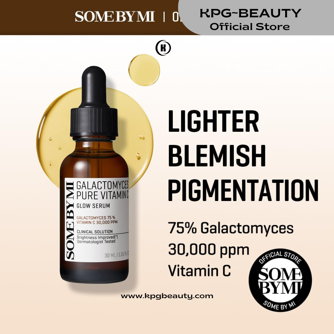SOME BY MI Galactomyces Pure Vitamin C Glow Serum - 1.01Oz, 30ml - Korean Vitamin C Face Serum for Glow Glass Skin - Dark Spot Correcting Serum with Skin Texture and Elasticity Care - Korean Skin Care