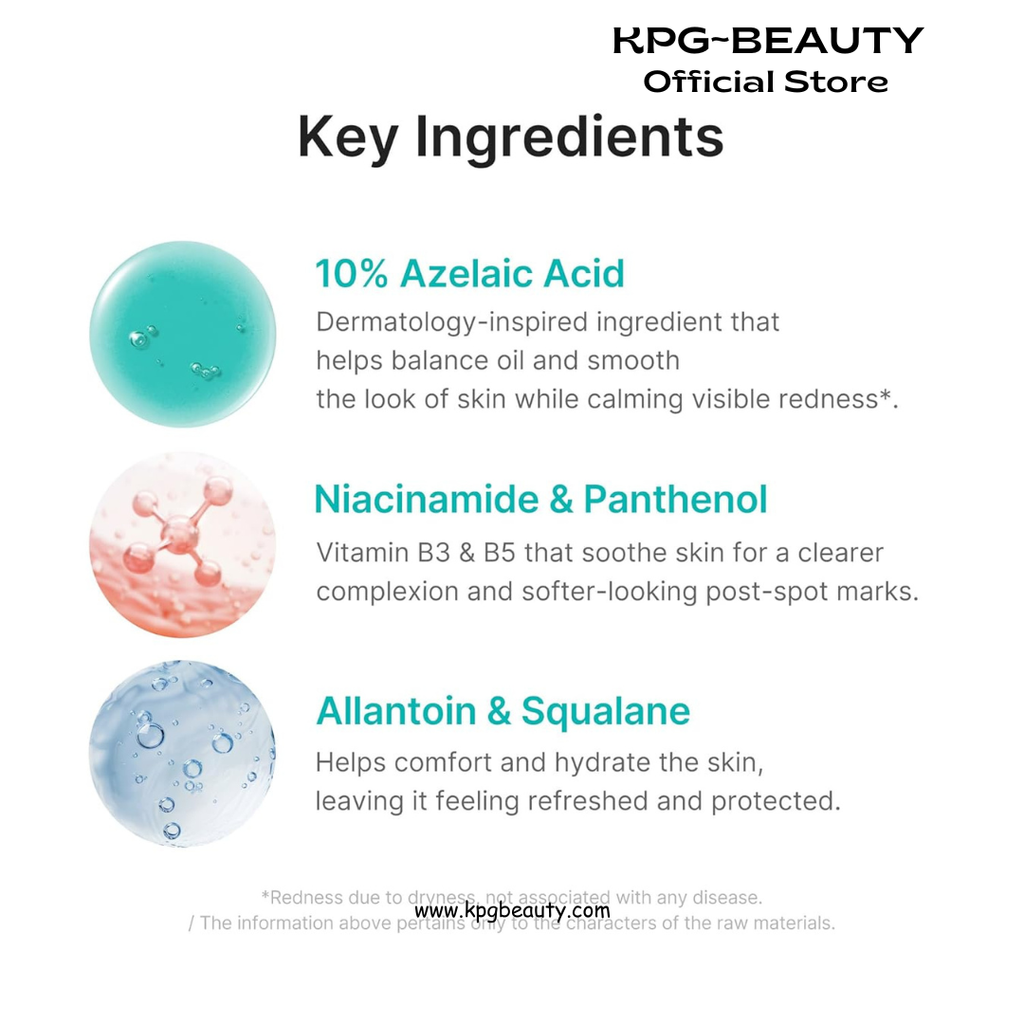 medicube Azelaic Acid 10 Soothing Serum | Clarifying Serum for Troubled & Oily-Prone Skin with B3+B5 | Stressed Skin Calming & Post-Blemish Tone Care | Korean Skincare 30ml Medicube