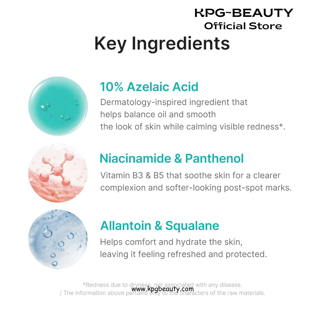 medicube Azelaic Acid 10 Soothing Serum | Clarifying Serum for Troubled & Oily-Prone Skin with B3+B5 | Stressed Skin Calming & Post-Blemish Tone Care | Korean Skincare 30ml Medicube
