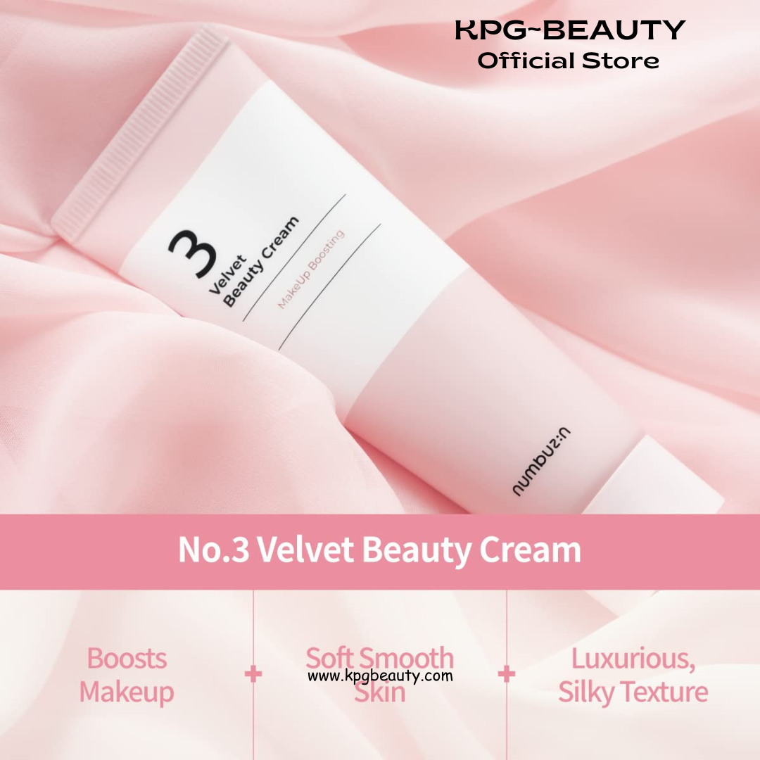 numbuzin No.3 Cream | Velvet Beauty Cream | Hydration, Textured Skin, Poreless, Smooth Skin, Makeup Prep, Primer, Niacinamide Numbuzin
