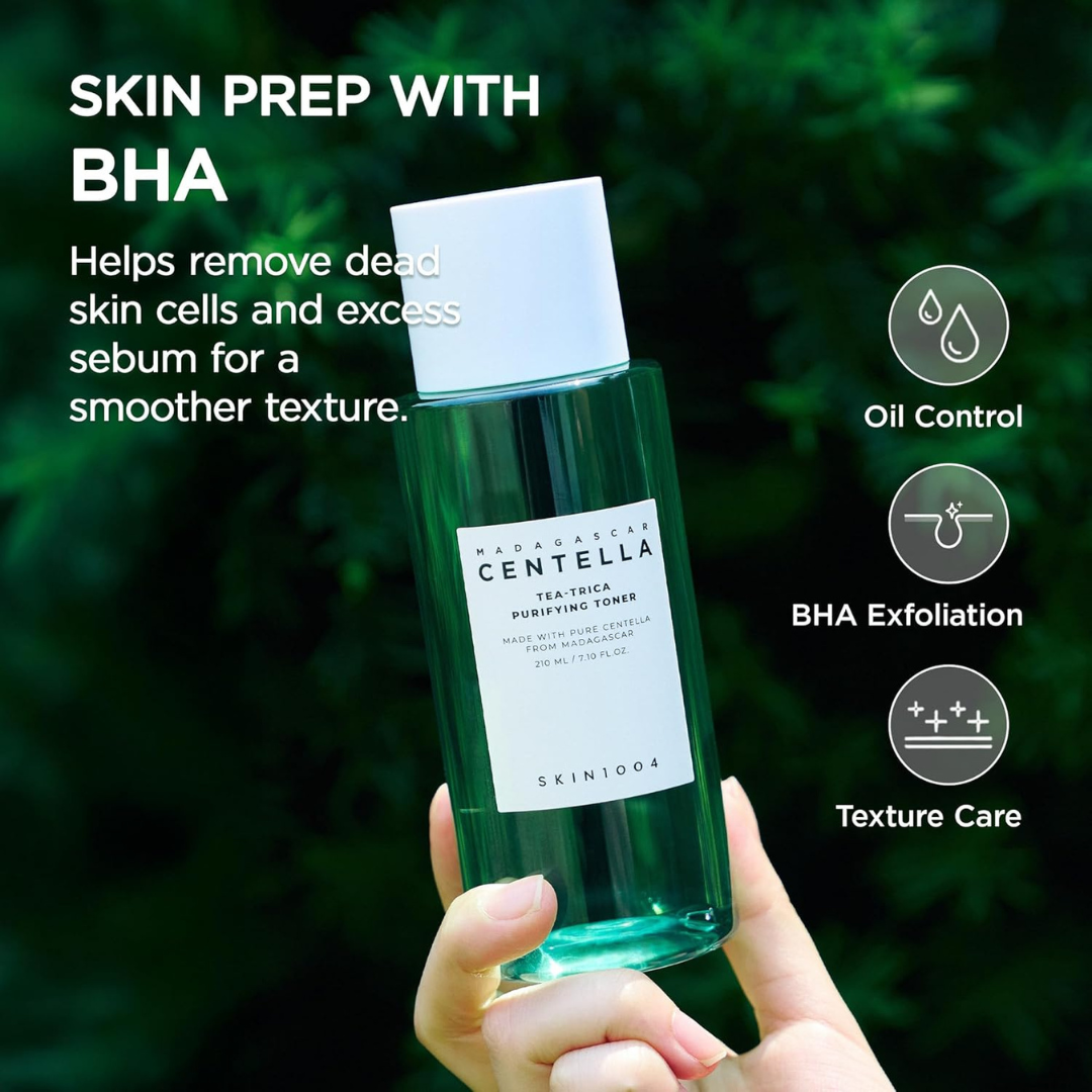 SKIN1004 Tea-Trica Purifying Toner, Korean Toner with Tea Tree & BHA, Centella Toner for Oil Balance & Hydration, Lightweight Astringent for Soothing & Refreshing, Korean Skin Care, 7.10 fl.oz / 210ml SKIN1004