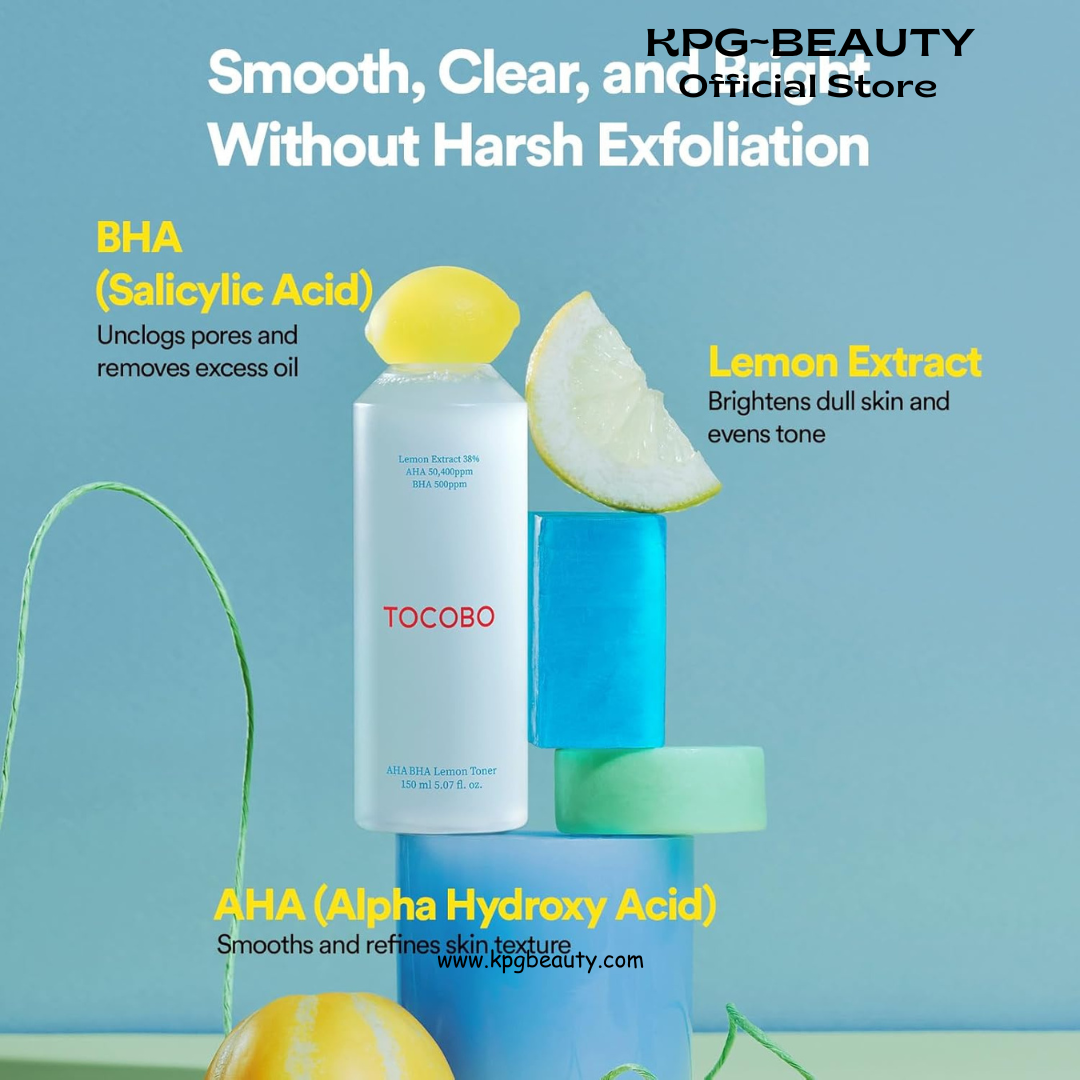 TOCOBO Korean Skincare AHA BHA Lemon Toner 150ml Tocobo
