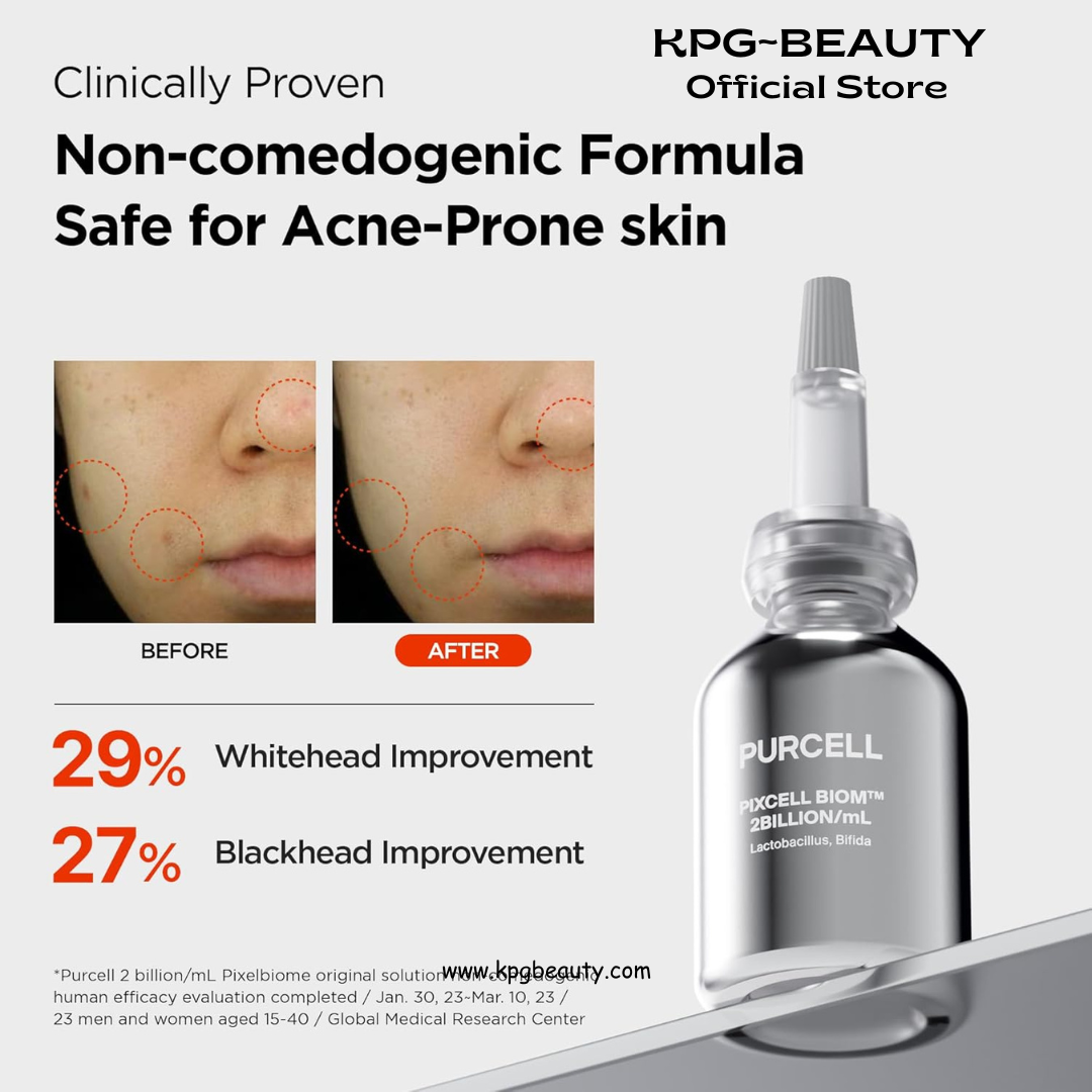 PURCELL Pixcell Biom 2B/mL Probiotic Essence Serum - Restores Skin Barrier with Bifida, Lactobacillus Ferment Lysate, Korean Probiotic Drops for acne prone skin and sensitive skin (30ml, 1.01 Fl Oz.) Purecell