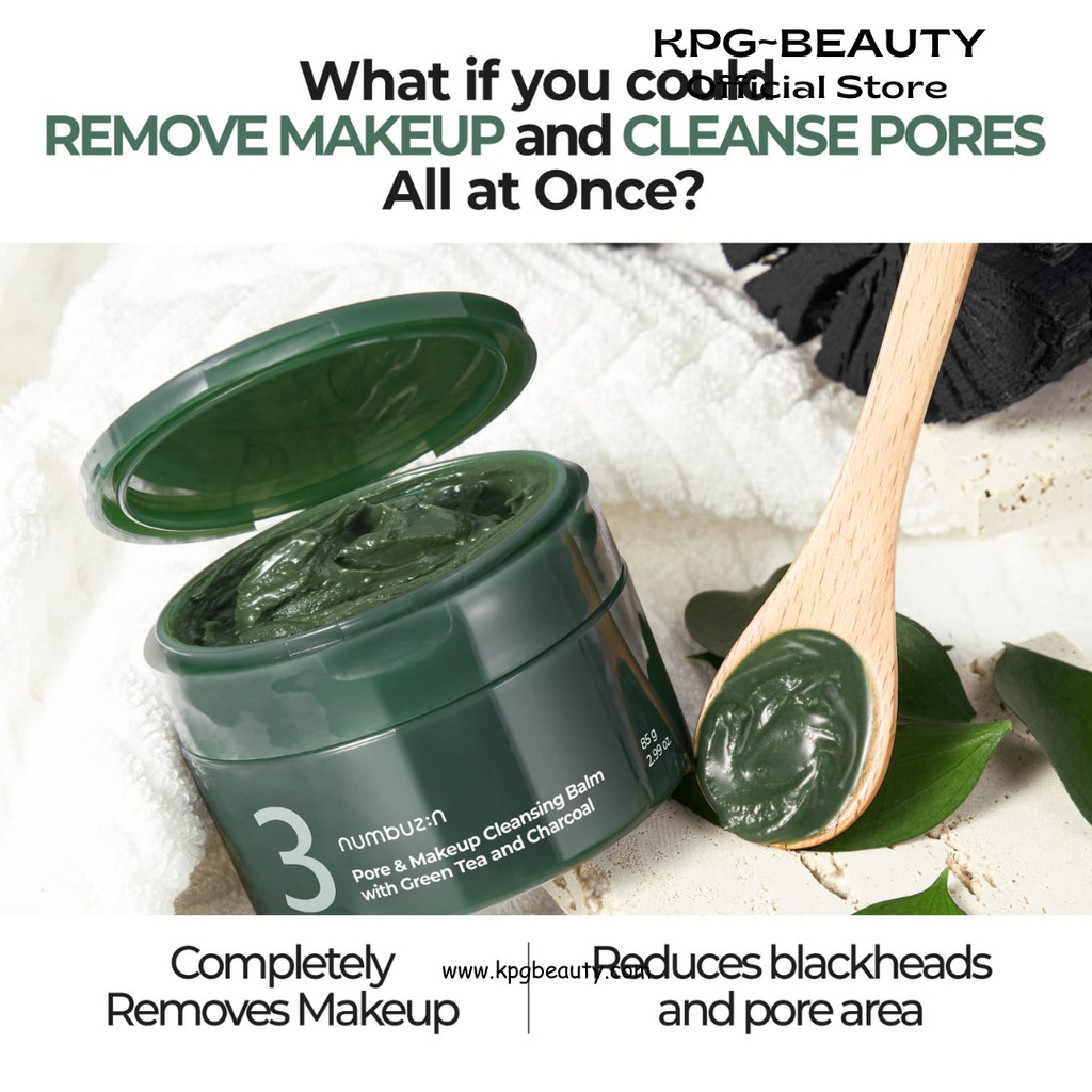 numbuzin No.3 Pore & Makeup Cleansing Balm with Green Tea and Charcoal | Quick & Easy Cleansing, Reduces Blackheads, No Fragrance, 2.99 oz Numbuzin