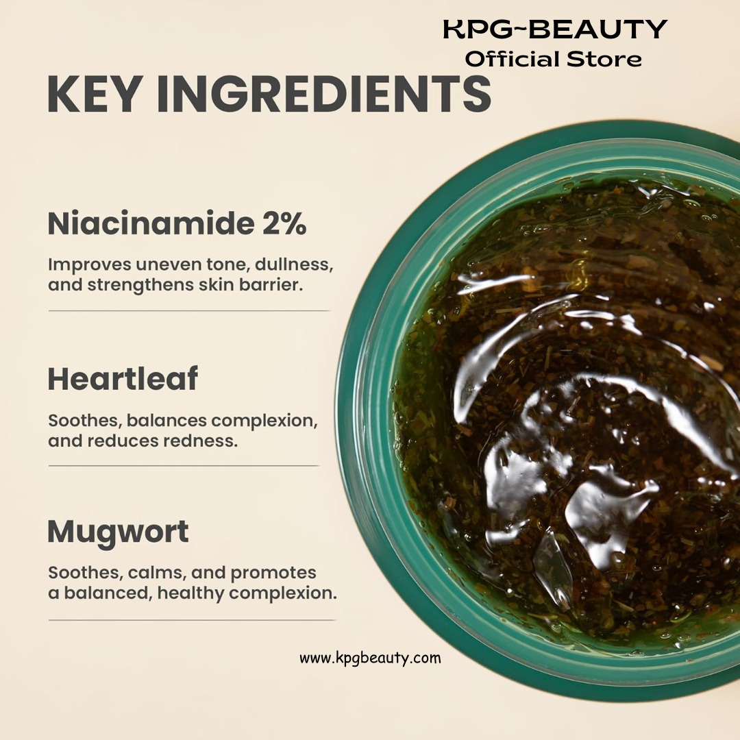 AXIS-Y New Skin Resolution Gel Mask Mugwort with 2% Niacinamide - Spot Treatment for Face, Barrier Repair & Brightening - Vegan Korean Skin Care Face Mask (3.38 fl. oz.) AXIS-Y
