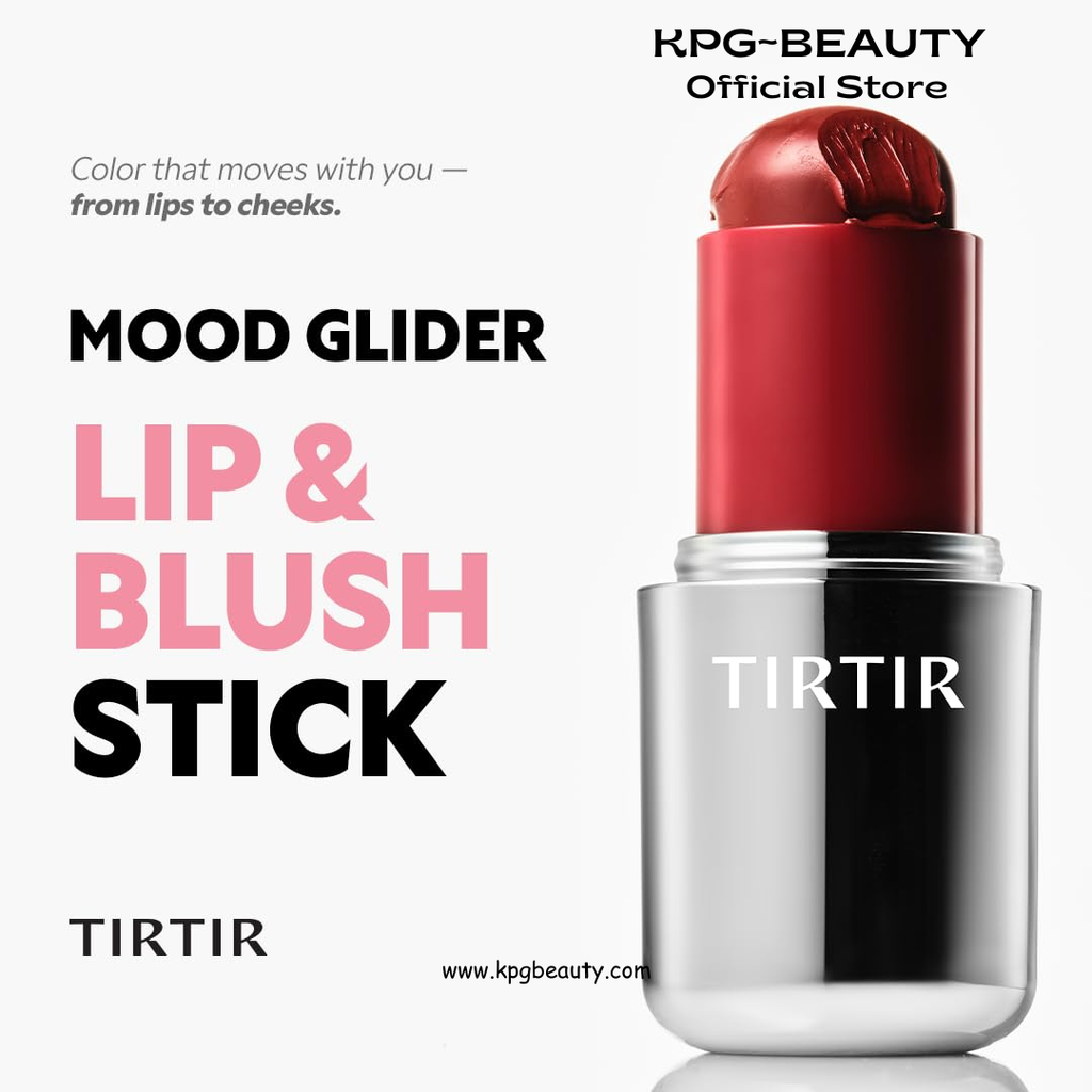 TIRTIR Mood Glider Lip & Blush Stick | Multi Use for Lip and Cheek with Creamy Buildable Texture and Natural Glow Color #02 Rose Drizzle, 0.13Oz TIRTIR