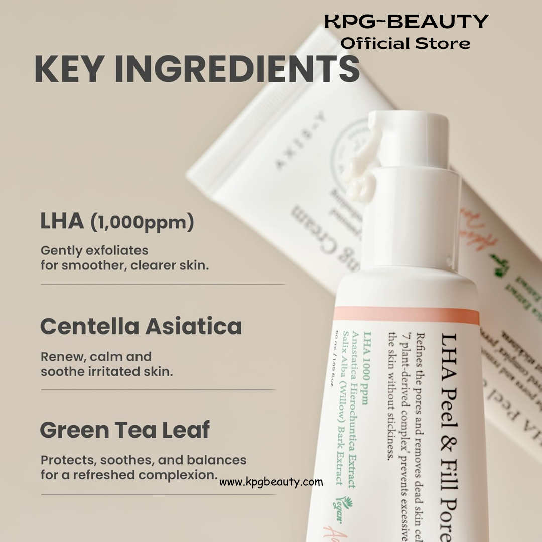AXIS-Y LHA Peel & Fill Pore Balancing Cream - Blackhead Remover & Pore Minimizer for Face - Vegan Korean Skin Care Face Moisturizer Cream for All Skin Types (1.69 fl. oz.) AXIS-Y