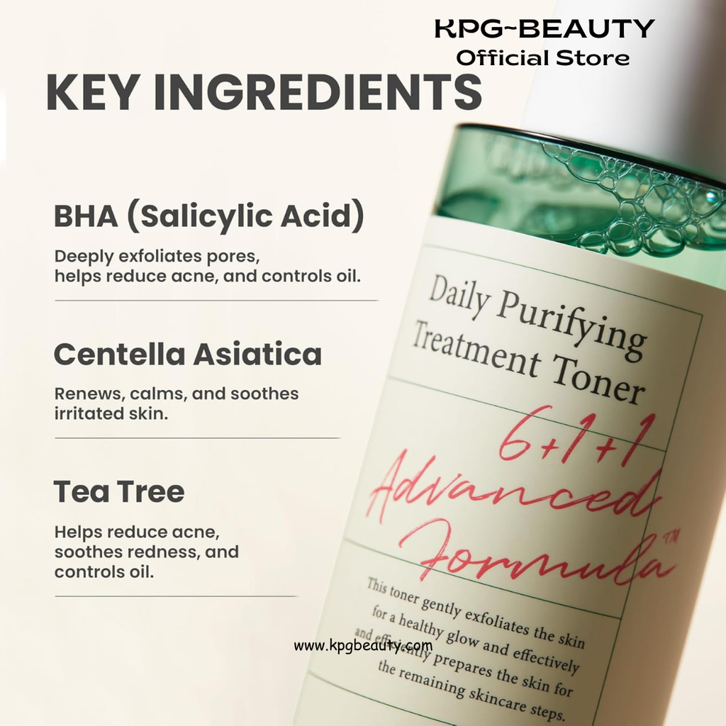 AXIS-Y Daily Purifying Treatment Toner with Salicylic Acid & Centella Asiatica - Pore Minimizer, Oil Control & Blemish Treatment Face Exfoliator - Vegan Korean Skin Care BHA Toner (6.76 fl. oz.) AXIS-Y