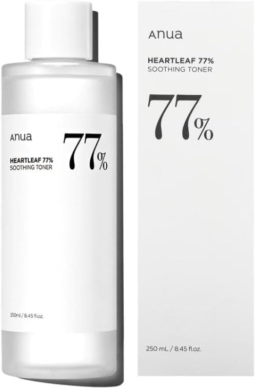 Anua Heartleaf 77 Soothing Toner I pH 5.5 Trouble Care, Calming Skin, Refreshing, Hydrating, Purifying, Cruelty Free, Vegan,(250ml / 8.45 fl.oz.)